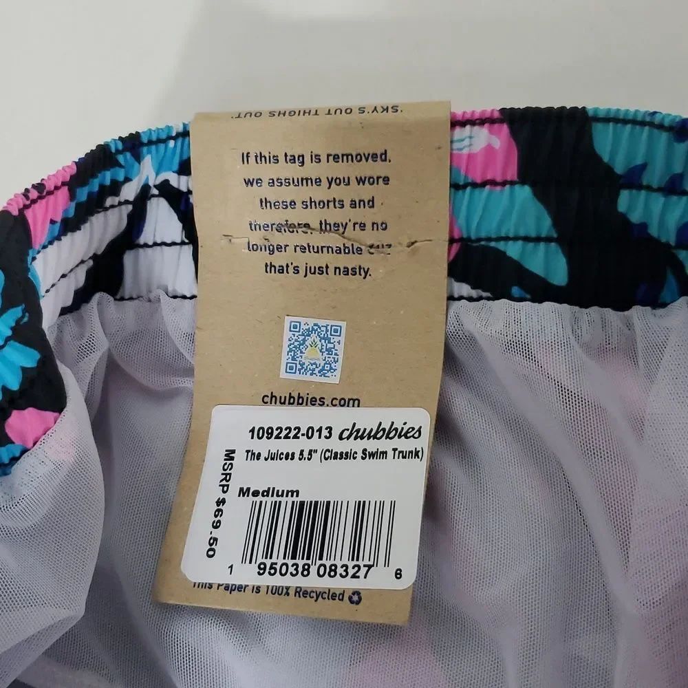 Chubbies The Juices 5.5" Classic Swim Trunks Floral Print M NWT - Picture 7 of 10